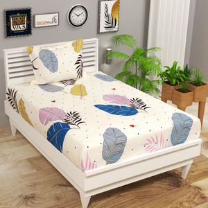 Vente chaude Ensemble de draps de lit pour enfants 100% coton imperméable Motifs floraux feuilles rayées dessins animés |   Doux, respirant, écologique, 400TC - Product Image 1