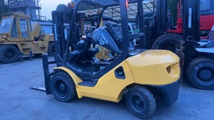 Used Komatsu 3 Ton Diesel <b>Forklift</b> FD30 4WD Rough Terrain Solid Tires Two Stage Mast for Sale in Shanghai Yard - Product Image 2