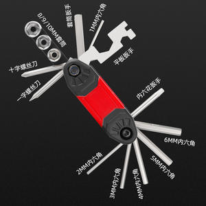 Kit d'outils de réparation de vélo multifonction 16 en 1, clé hexagonale, clé à douille, outils combinés en acier au carbone pour vélo de montagne - Product Image 1