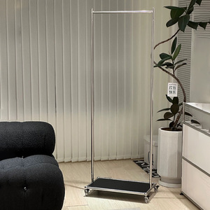 <span class=keywords><strong>Perchero</strong></span> de segunda mano de acero inoxidable, de lujo ligero, multifuncional, móvil, de pie, para ropa, para guardar ropa por la noche - Product Image 1