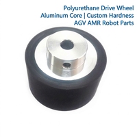 Roue AGV en polyuréthane personnalisée, roue en PU à moyeu en aluminium à dureté Shore réglable pour robot mobile AMR, transport en usine automatisée