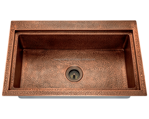 Fregadero de Barra Rectangular de Cobre de Doble Pared Dorado Hecho a Mano con Encimera Pulida Personalizada para Cocina y Baño Moderno - Product Image 5