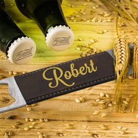 Ouvre-bouteille enduit de cuir PU personnalisé de haute qualité pour l'impression par sublimation Faux ouvre-bière portables pour la fête