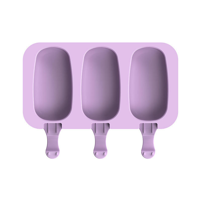 3 consecutive oval silicone ice cream molds