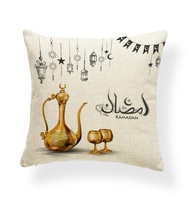 Ramadan Kareem islamique carré Eid Mubarak jeter taie d'oreiller canapé-lit canapé jeter coussin Eid al Adh couverture décoration