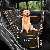 Housse de siège auto pour chien OEM ODM, imperméable, matelassée, type hamac, avec garniture jaune, sangles d'appui-tête, rabats latéraux, pour siège arrière, ajustement universel