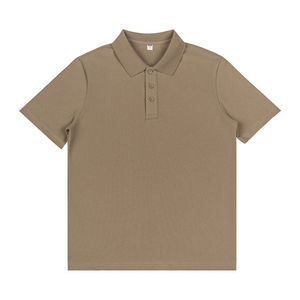 Polo Shirt Short Sleeve Solid Color Cotton For Daily Wear Glacier Blue - Product Image 2