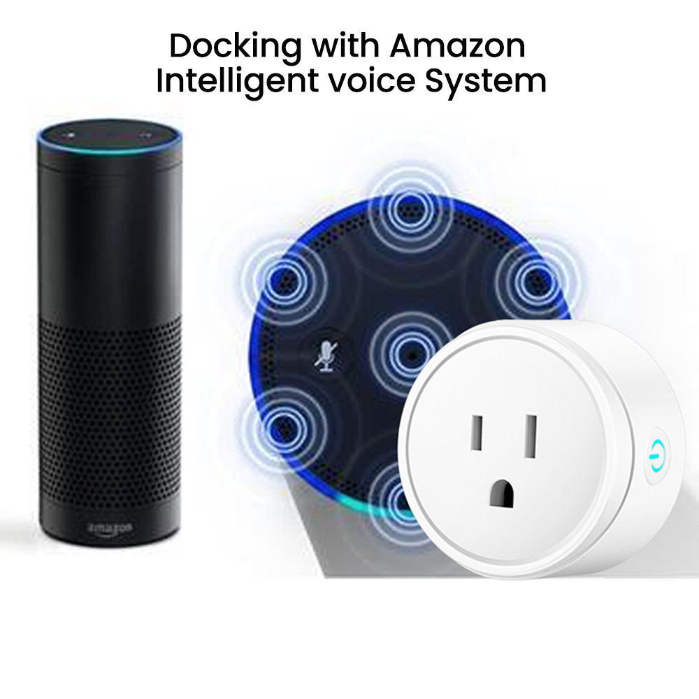 HONPNK15 V0 Fireproof US Standard WiFi Smart Socket Mobile Phone Switch Voice Remote Control Circular Smart Plug