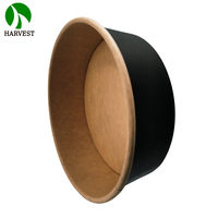 Emballage écologique pour les aliments Emballage biodégradable Assiettes biodégradables Boîte à lunch ronde en papier kraft noir jetable