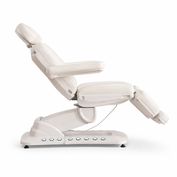 Table de massage électrique pliable de luxe en acier inoxydable réglable avec repose-pieds pour salon, spa et soins de la peau