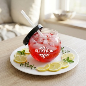 Vaso de Cóctel de 600 ml con Pajita y Tapa, Reutilizable, de Plástico PP, Color Personalizado, para Fiestas, con Logotipo Personalizado, Venta al Por Mayor - Product Image 1
