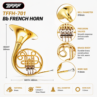 3 Keys French Horn Musical Instrument for Beginner Bb Key Brass Wind Instruments