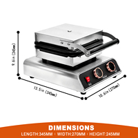 Machine à gaufres belge rotative à tête unique, en forme de cœur, antiadhésive, avec contrôle numérique de la température et minuterie, idéale pour les cafés et les desserts