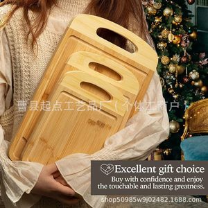 Juego de tablas de cortar de bambú Belsal, 3 piezas rectangulares con asa para uso en la cocina - Product Image 4