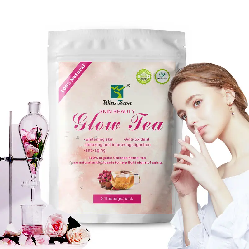 Wins Town glow té blanqueador de la piel personalizado hierbas naturales manchas decoloración belleza desintoxicación antienvejecimiento té para aclarar la piel para la piel negra