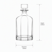 Decantador de whisky de cristal de base pesada de 1000ml, botella de licor de cristal, jarra de bar con tapón hermético