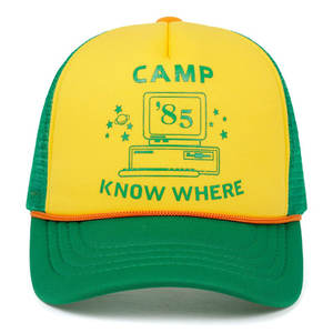 Casquette de camionneur en maille jaune-vert avec impression Camp Know Where, casquette de baseball unisexe réglable pour adultes, mode sportive décontractée de rue - Product Image 2
