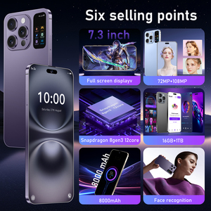 2025 mới xu hướng I16 Pro Max 16GB + 1TB Slim thông minh 5g Điện thoại Phụ kiện ban đầu Octa core CPU 108mp phía sau máy ảnh HD màn hình pháp - Product Image 2