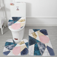 Ensemble de 3 tapis de salle de bain en velours cristal doux avec dos antidérapant pour la douche et la toilette, pour plus de sécurité et de confort
