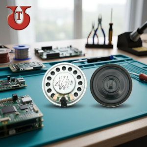 UTL Silver Metal Frame 27mm Mylar <b>Speaker</b> ISO9001 Certified 4,8,16,32 Ohm Soldering Mounting - Product Image 2