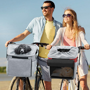 Bolsa de Transporte para Mascotas, Cesta para Bicicleta, Mochila de Transporte para Perros y Gatos con Bolsillos Laterales Grandes y Correa de Hombro Acolchada - Product Image 4