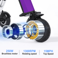Trottinette électrique pliable TopMate ES33 en alliage d'aluminium léger à 3 roues, batterie 36V 7.8AH, fonction marche arrière, étanche, avec clé