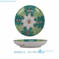 RZIH36-A Jingdezhen Bok Choy Papillon Assiette En Céramique Peint À La Main Oriental Vintage Décoratif Rond Plateau À Chou