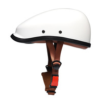 Casque de vélo ABS demi-face, non-moto, pour l'été, rouge, taille XL, style rétro japonais