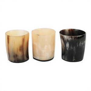 Vaso de Cuerno de Búfalo Redondo, Imitación Antigua Pulida, Duradero, Decoración para el Hogar, Artesanía Natural, Vaso de Cuerno - Product Image 1