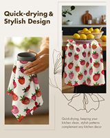 Serviettes de cuisine en coton pur, sans peluches, légères, avec boucle de suspension, séchage rapide, résistantes aux odeurs, pour le nettoyage de la vaisselle