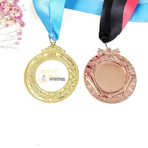 Medalha de esportes para foto gravada do metal barato, inserção de fotos em branco para envio imediato