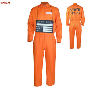 Costume de cosplay de prisonnier masculin, combinaison à manches longues, body, détenu orange, uniforme de fête pour adultes, déguisement de carnaval, tenue d'Halloween - Product Image 1