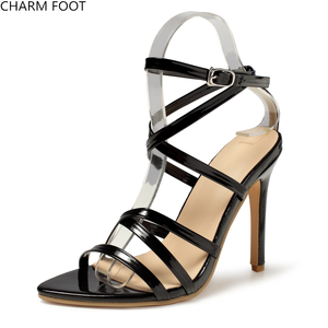 2020 Alla Moda di Estate Del Partito di Colore Giallo Open Toe <span class=keywords><strong>Sandali</strong></span> Degli Alti Talloni - Product Image 3