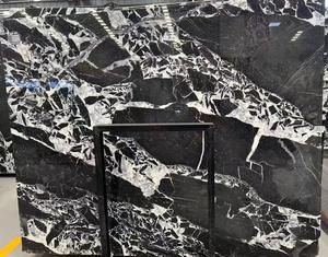 แผ่นหินอ่อนธรรมชาติบูลการีแบล็คขนาดใหญ่ ดีไซน์ทันสมัย ปรับแต่งขนาดได้ ผิวขัดเงา สำหรับโครงการโรงแรมและเคาน์เตอร์ - Product Image 3
