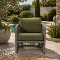 Ensemble de 4 meubles de salon d'extérieur résistants aux intempéries, canapé et chaises de conversation en aluminium pour jardin