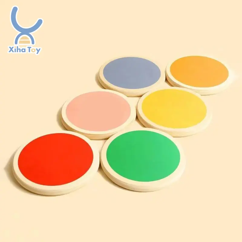 XIHA Wooden Montessori Baby Balancing Stepping Stones Toddler Educational Balance Stones Other Toys 6 Colorful