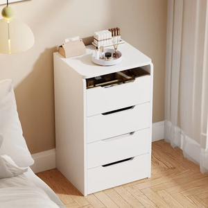 Runwoodnew Coiffeuse moderne à rabat avec tiroirs, petite table de maquillage en bois pour fille avec LED, design moderne, <span class=keywords><strong>prix</strong></span> abordable - Product Image 5