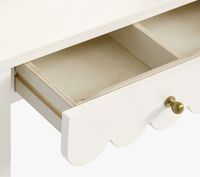 Table de toilette pour enfants en forme de tournesol en pin blanc pour filles, table de maquillage moderne pour chambre à coucher ou salle de jeux avec miroir sur pied