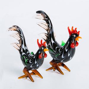 Patung Ayam <span class=keywords><strong>Murano</strong></span> Art <span class=keywords><strong>Glass</strong></span>, Figurine Ayam Chanticleer Tiupan Tangan, Patung Ayam Unik untuk Koleksi, Patung Hewan Ayam Jantan - Product Image 2