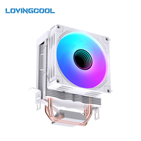 Refroidisseur d'air pour processeur LOVINGCOOL OEM 90 mm ARGB, 2 caloducs en cuivre, ventilateur silencieux PWM pour Intel LGA1700 115X AMD AM4 AM5, refroidissement de PC de bureau