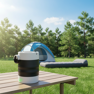 ปั๊มลมแบบชาร์จไฟได้สำหรับถุงเก็บของสุญญากาศ พร้อมไฟ LED ปั๊มลมพกพา อุปกรณ์ตั้งแคมป์ - Product Image 1