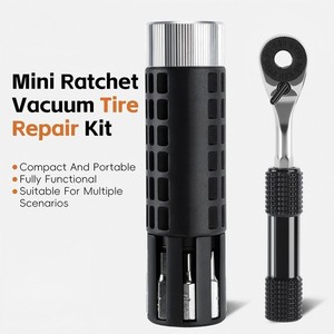 Kit d'outils <span class=keywords><strong>à</strong></span> cliquet compact pour <span class=keywords><strong>réparation</strong></span> <span class=keywords><strong>de</strong></span> pneus tubeless, embouts en acier allié S2 assurant une haute résistance et une grande durabilité - Product Image 2