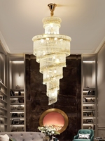 Lustre d'escalier en cristal buduplex bâtiment Villa Pick vide, luminaire suspendu de luxe Post-moderne haut de gamme pour hall d'hôtel