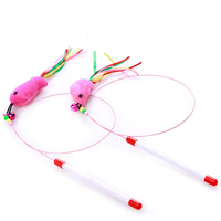 Jouets interactifs amusants pour chat en forme de canne à pêche, jouet pour chaton et chat, bâton de chat en fil d'acier avec plume et clochette, accessoires pour animaux de compagnie