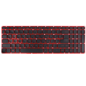 Clavier de remplacement pour ordinateur portable <span class=keywords><strong>Acer</strong></span> <span class=keywords><strong>Nitro</strong></span> <span class=keywords><strong>5</strong></span> AN515-51 AN515-52, disposition russe US, rétroéclairage rouge, clavier de jeu noir - Product Image 1