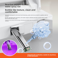 Toilet Pintar Tanpa Sentuh Model Ramping, Terpasang di Lantai, Sistem Bilas Ganda, Kontrol Jarak Jauh, Tutup Otomatis, Air Hangat, Filtrasi Air, Kontrol via Aplikasi