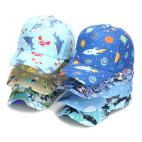 Nouvelle mode Enfants Filles et Garçons Chapeau doux imprimé de dessins animés multicolores Chapeau de soleil pour enfants Casquette