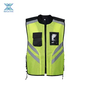 LX High Quality Low MOQ Security Vest Reflective Industrial Safety Vest Yellow Reflective Hi Vis Safety Vest