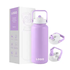 New Design Easy Clean Straw Lid Bottle High Quality Double Wall Stainless Steel Water Bottle