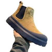 Nouvelles Chaussures Décontractées Sportives Automne/Hiver à Enfiler pour Hommes, Tendance, à Semelle Épaisse et Rehaussée, Type Skateboard, avec Doublure en Maille et Tige en Cuir